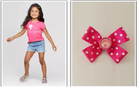 Mini Singers Tshirt and Bow Set Costume Fee