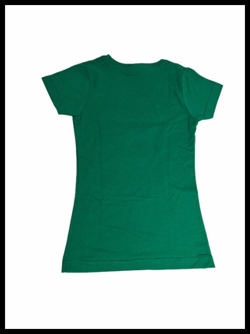 Festive Green Christmas Santa Sadie Tshirt