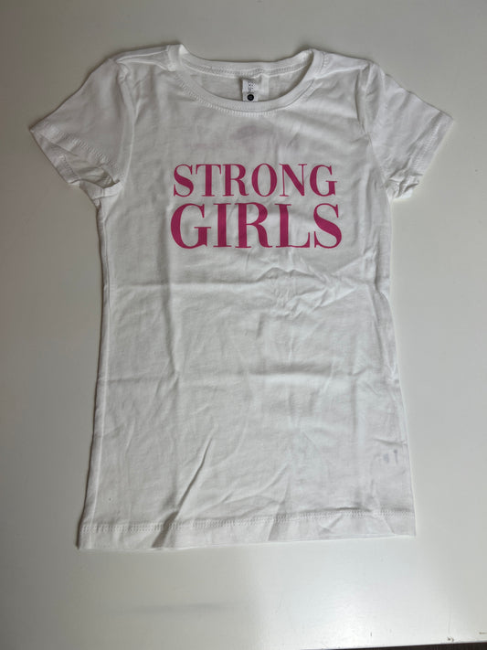 #4 White "Strong Girls" Tshirt -- Child XS Only